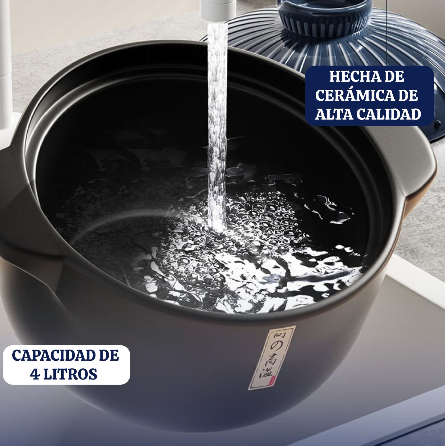 Olla de Cerámica Japonesa Tetzu Zen - Capacidad: 4L
