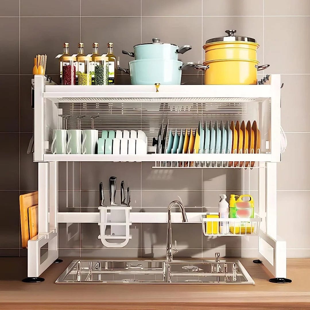 Escurridor y Organizador de platos de Acero con tapa de Policarbonato® /85cm