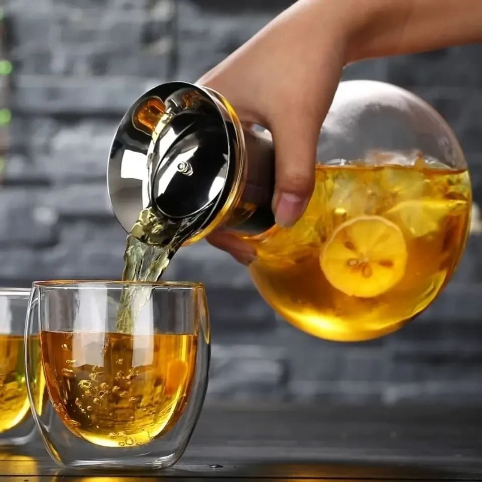 Jarra Fuji® - 1.6 Lts / Vidrio Borosilicato con tapa de Acero inoxidable. - Tienda Online Perú 🔥