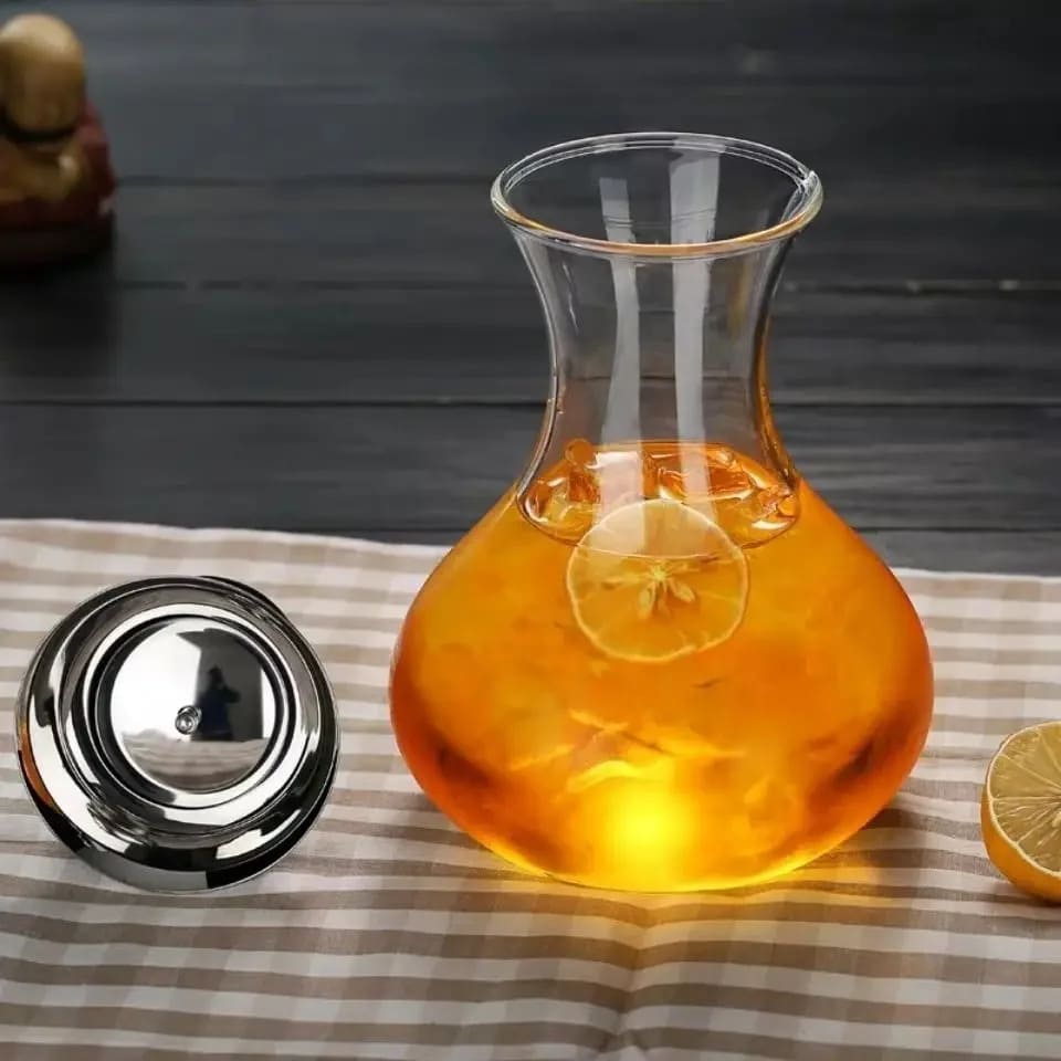 Jarra Fuji® - 1.6 Lts / Vidrio Borosilicato con tapa de Acero inoxidable. - Tienda Online Perú 🔥