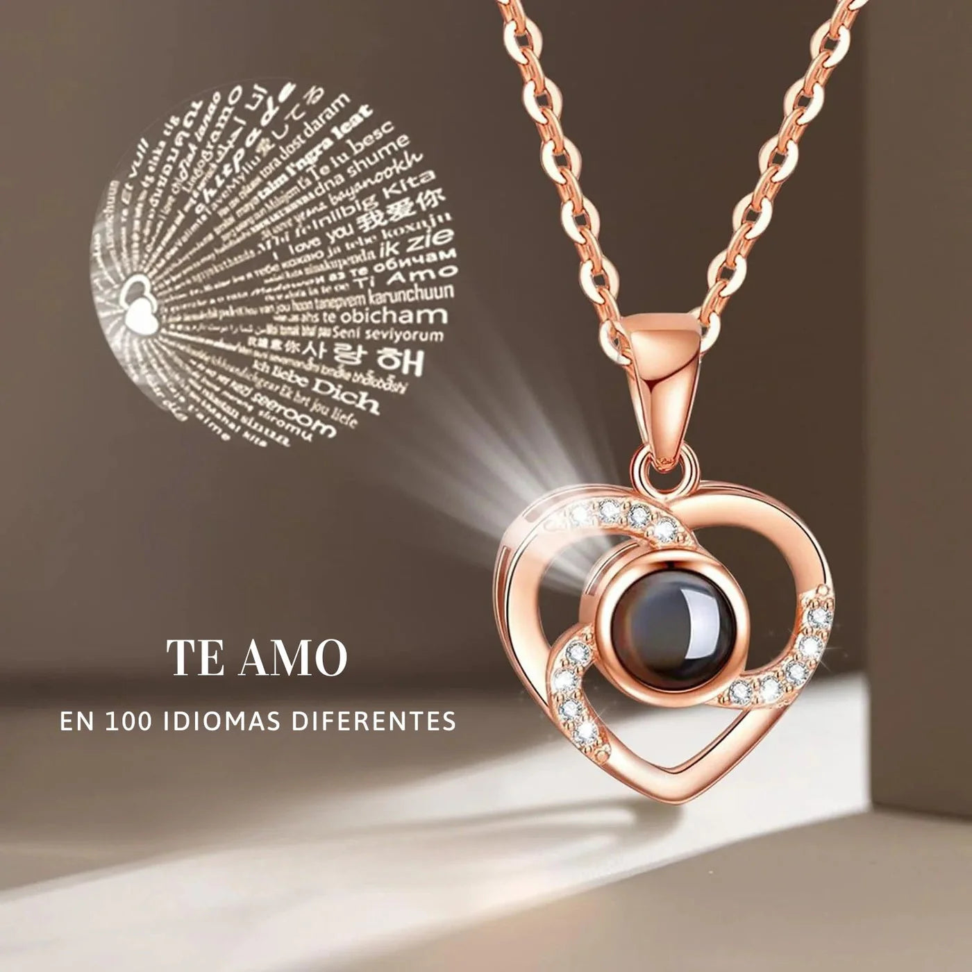 El mejor regalo: Collar "Te amo en 100 idiomas"