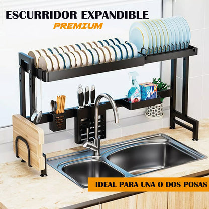 Escurridor EXPANDIBLE Premium / 60 cm hasta 90 cm / 100% Acero Inoxidable