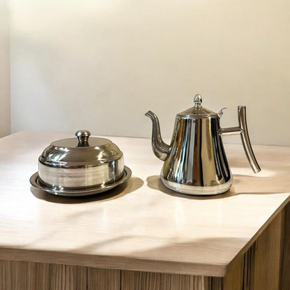 Combo Cocina Acero Sofisticado: Jarra Infusora Italiana 1.5 Lt + Quesera 1 Kg