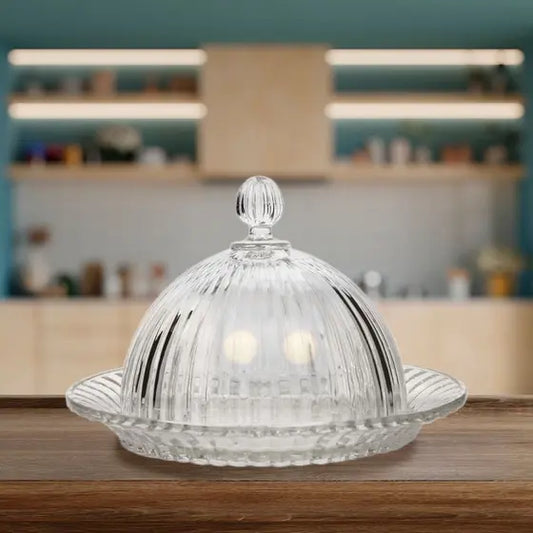 Mantequillero Redondo de Cristal - 14cm x 9.5cm
