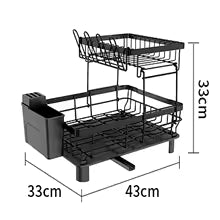 Escurridor Lux® de 2 Niveles Hecho de Acero Inoxidable Carbonado + Drenaje automático / ENVIO GRATIS Y PAGA EN CASA