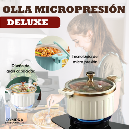 Olla de Micro Presión Antiadherente (Modelo Original: Filo Dorado) - Capacidad: 5 Litros