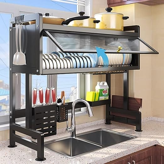 Escurridor y Organizador de platos de Acero con tapa de Policarbonato® /85cm - Tienda Online Perú 🔥 