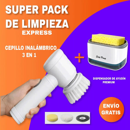 Super pack de limpieza (Cepillo Inalámbrico 3 en 1 + Dispensador de Ayudin) 🎁 - Tienda Online Perú 🔥 